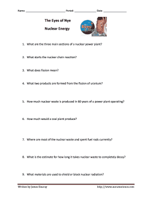 nuclear energy worksheet