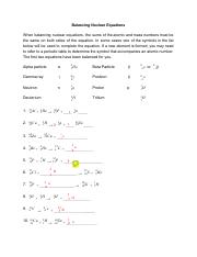 Nuclear Balance Worksheet.pdf - Balancing Nuclear Equations When ...
