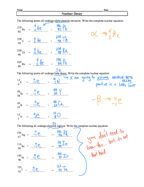 nuclear equations worksheet with answers