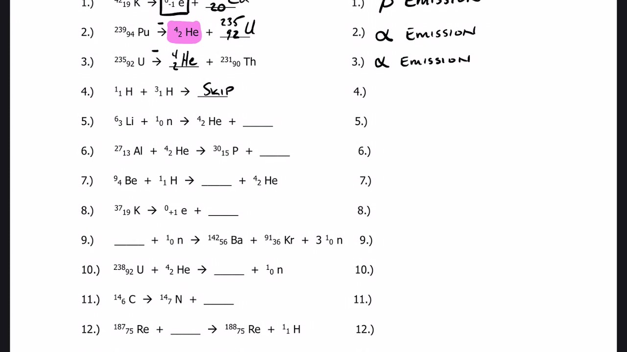 Introduction to Balancing Nuclear Equations - YouTube