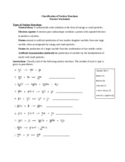 Classification of Nuclear Reactions Answer Key - Classification of ...