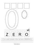 Number 0 Worksheets - Twisty Noodle