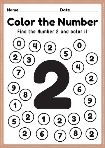 number 1 and 2 worksheet