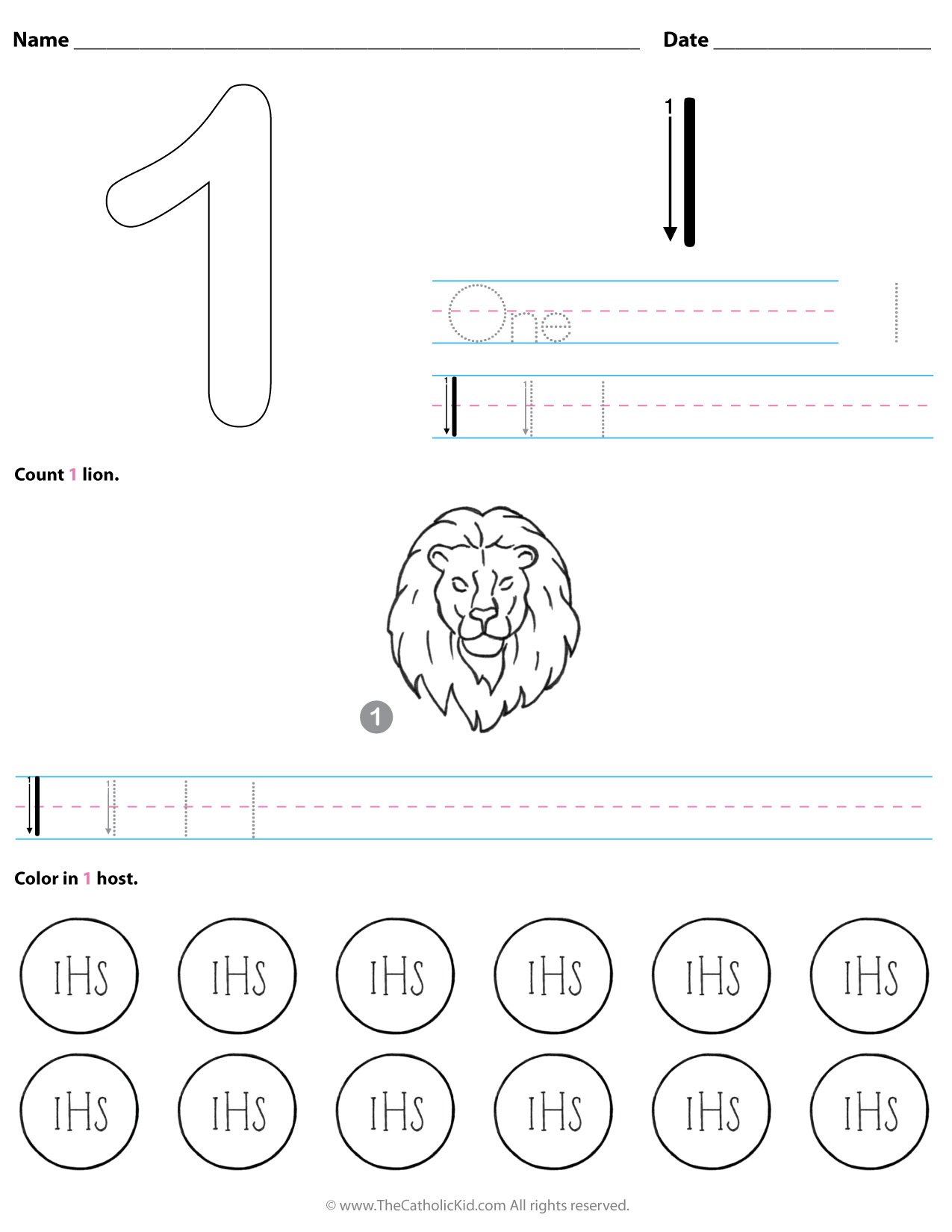 Number Worksheets - Download Pack - TheCatholicKid.com