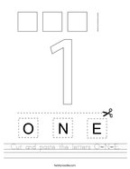 number 1 worksheet for pre k