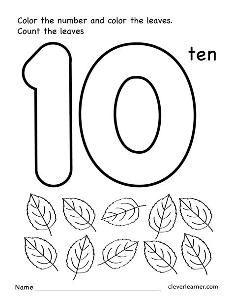 Worksheet For Number 10