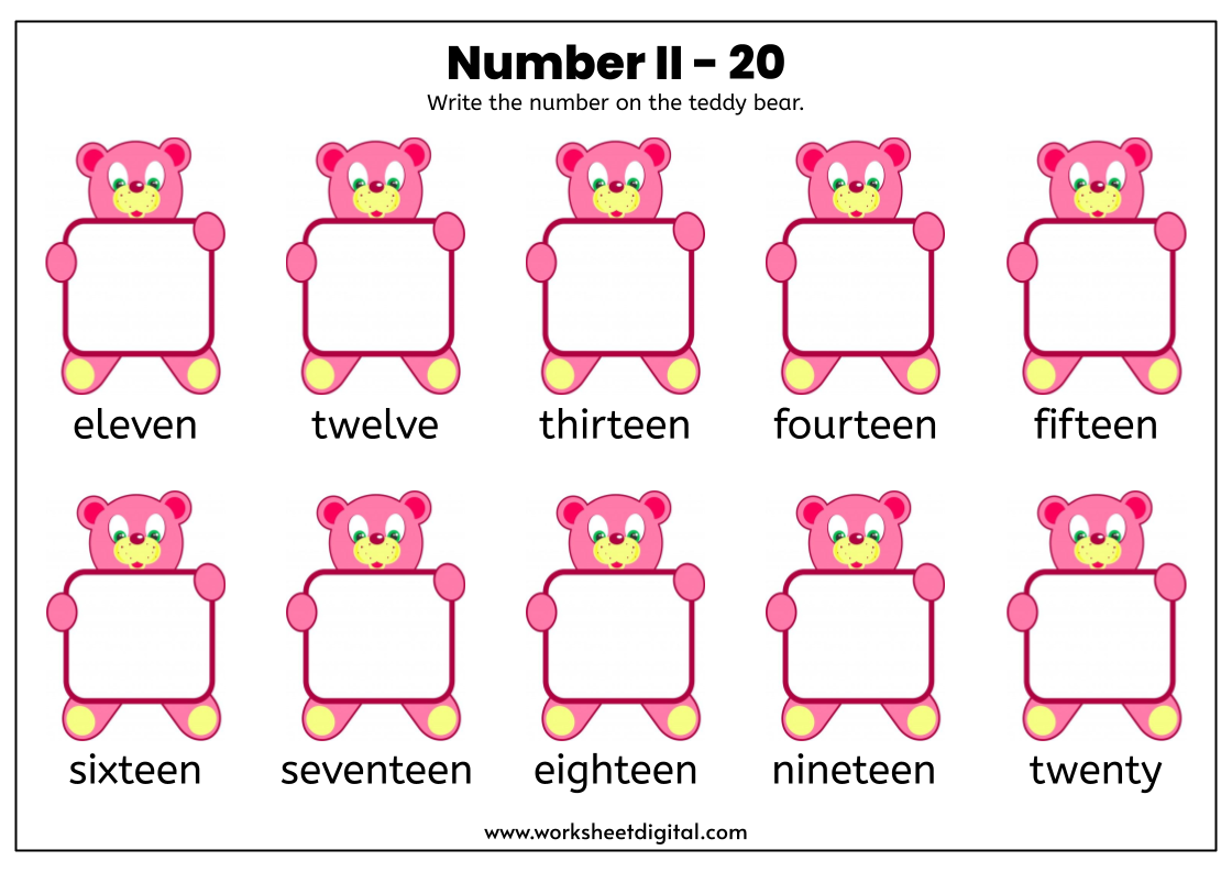Matching Number Names 11 20 Worksheet Live Worksheets 