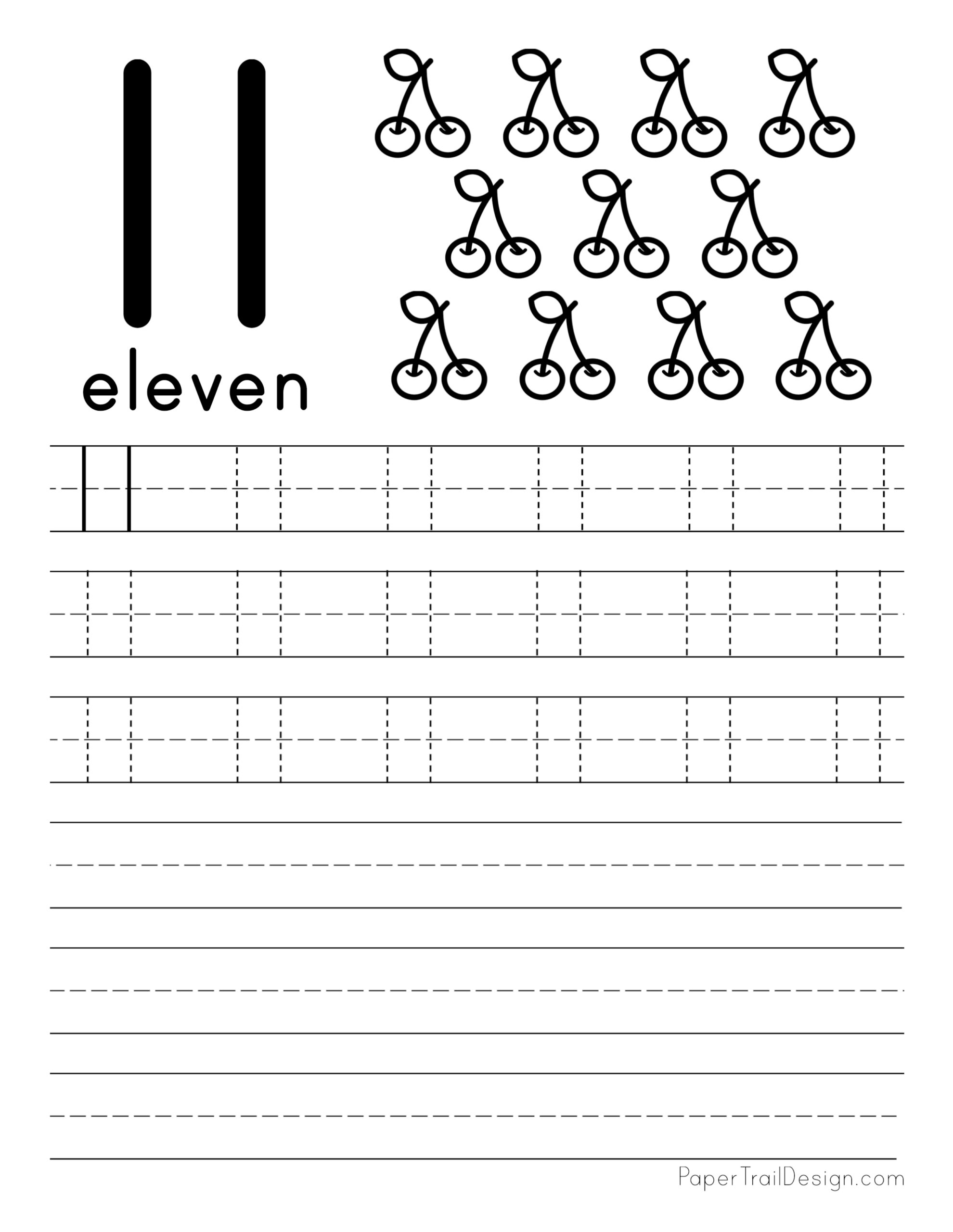 number 11 preschool worksheet