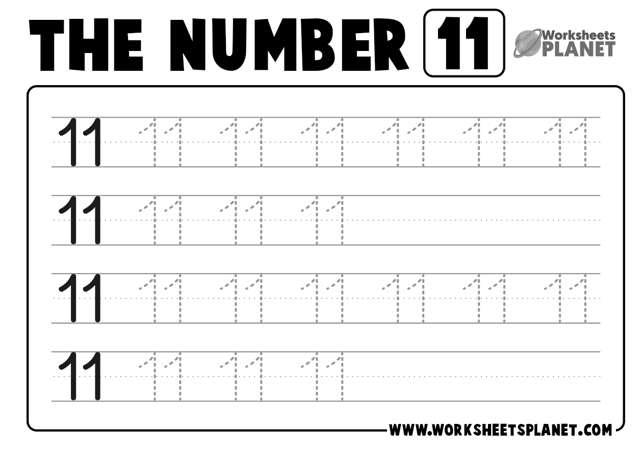 number 11 worksheet for kindergarten