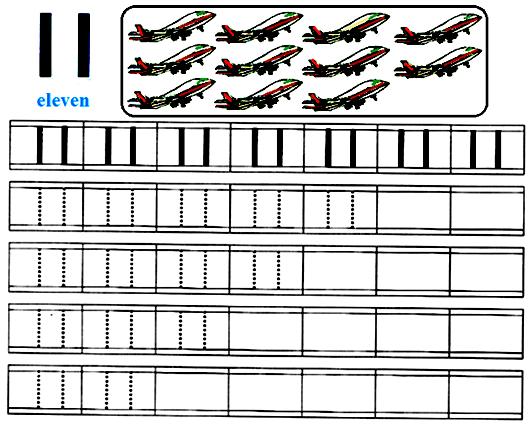 number 11 worksheet for preschoolers