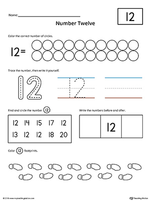 number 12 worksheet preschool