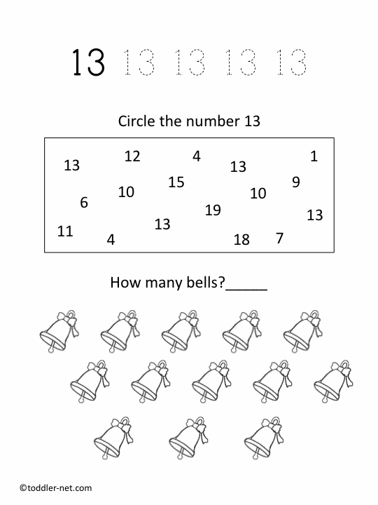 number 13 worksheet for preschoolers