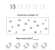 number 13 worksheet for preschoolers