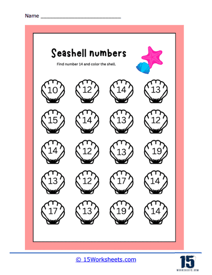 number 14 worksheet for preschool