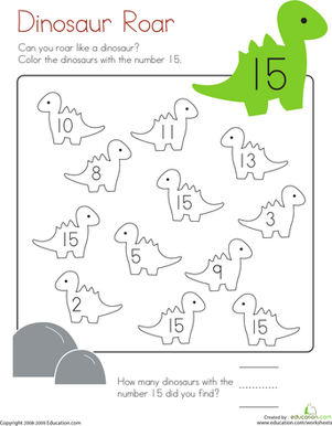 Number 15 Coloring Page | Worksheet 