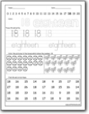 number 18 worksheet