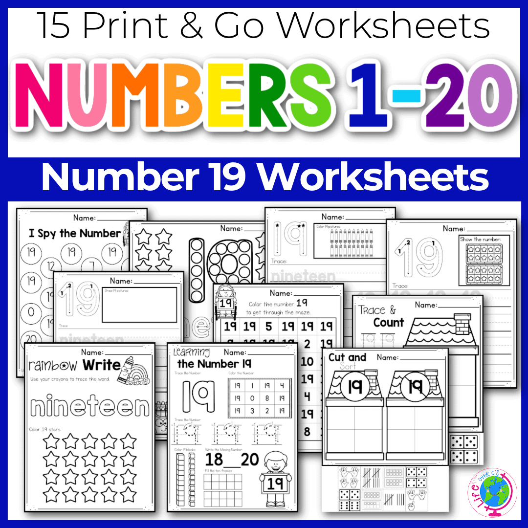 Number writing worksheet - 19