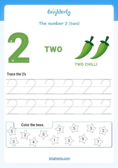 number 2 preschool worksheet