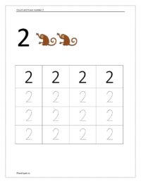 Number 2 trace worksheet | Planetspin.in