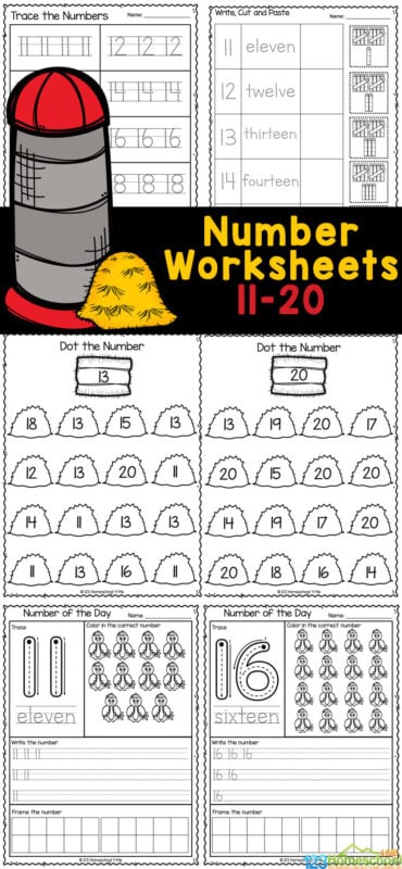 number 20 worksheet for preschool