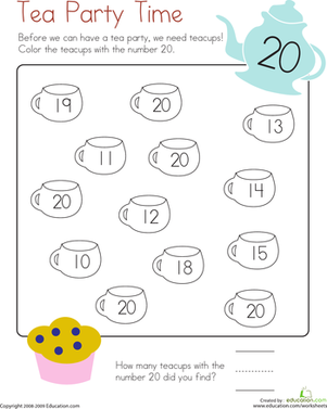 number 20 worksheet preschool