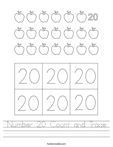 number 20 worksheet preschool