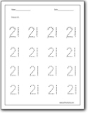 Number 21 Worksheets : Number 21 worksheets for preschool and ...