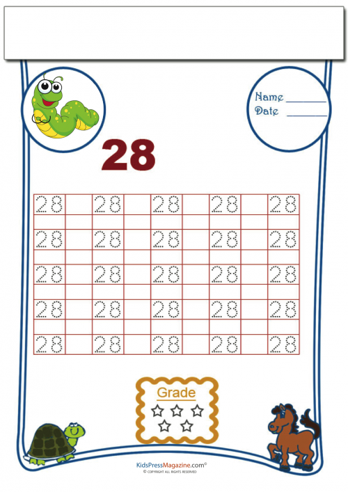 Tracing Numbers - 28 - KidsPressMagazine.com