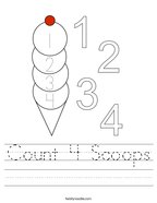 Number 4 Worksheets - Twisty Noodle