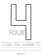 Number 4 Worksheets - Twisty Noodle