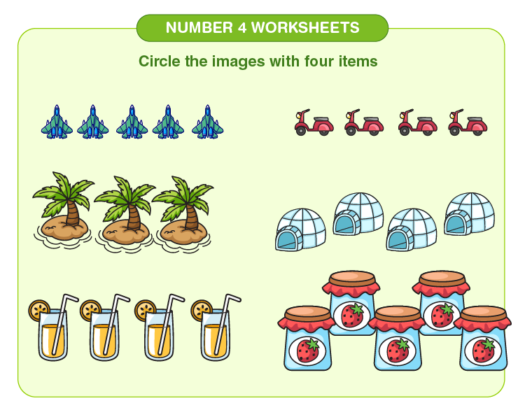 Number 4 Worksheets | Download Free Printables For Kids