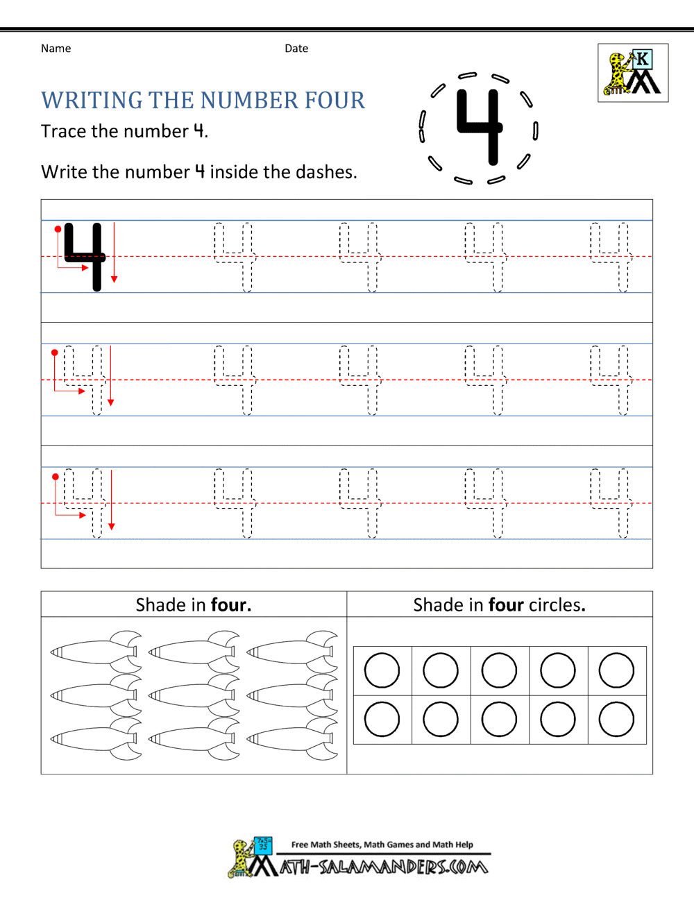 Kindergarten Printable Worksheets - Writing Numbers to 10