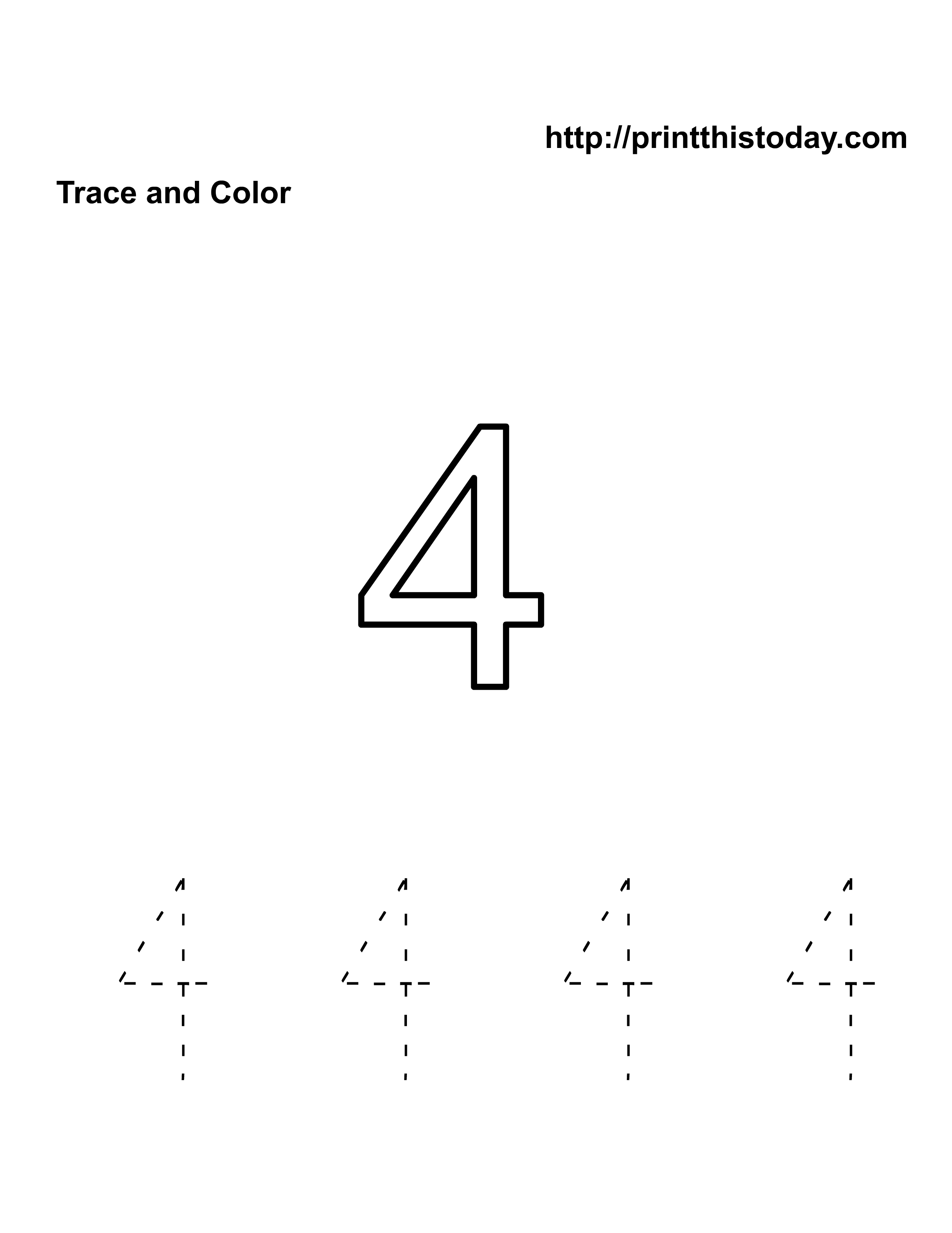 number 4 worksheet free