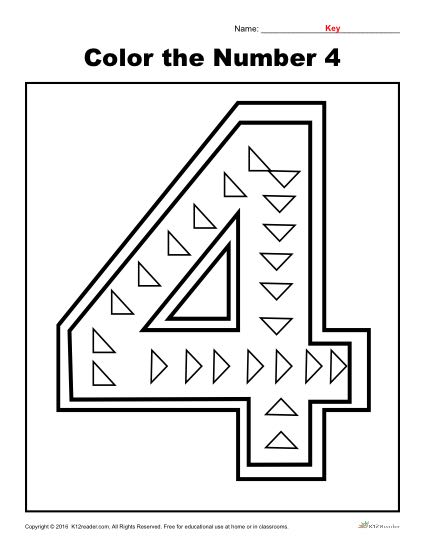 number 4 worksheet preschool