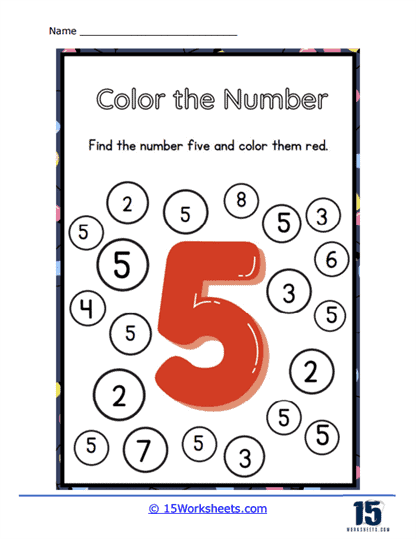 number 5 worksheet for preschool
