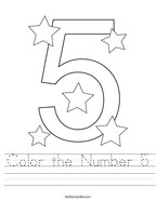 number 5 worksheet for preschool
