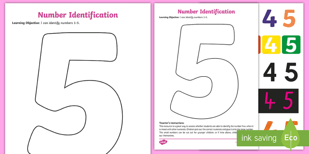 number 5 worksheet for preschool