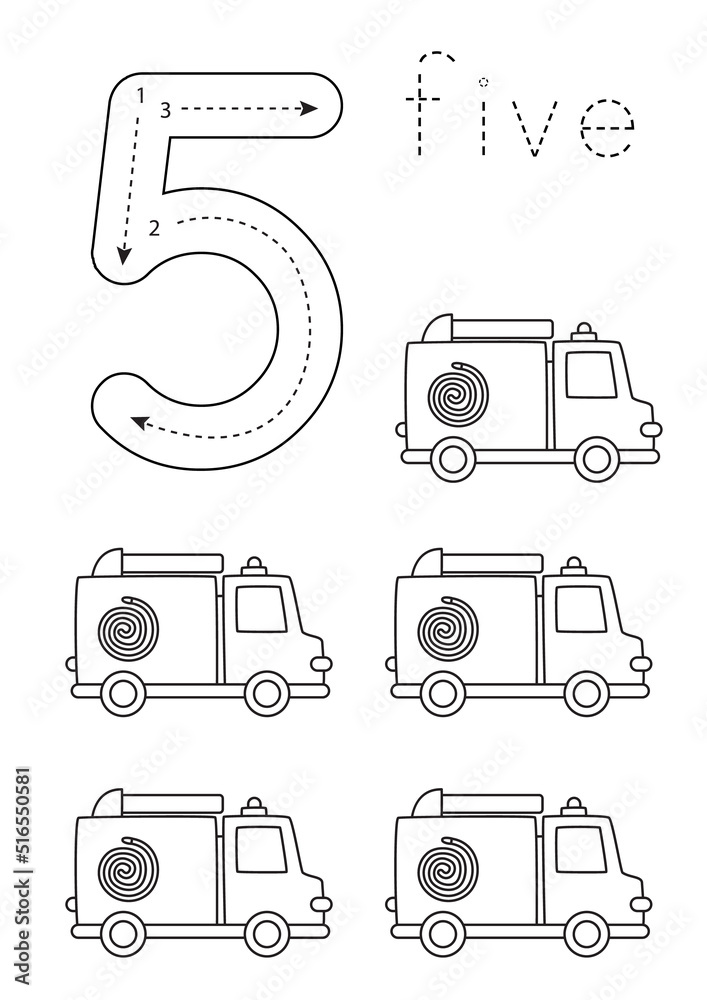 number 5 worksheet for preschoolers