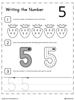 FREE* Learn to Count and Write Number 5 | MyTeachingStation.com