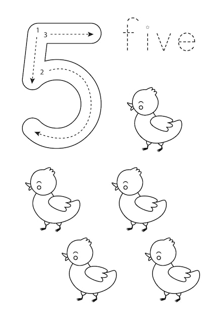 number 5 worksheet for toddlers