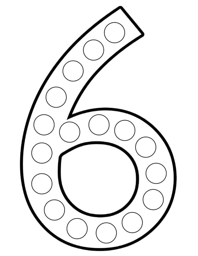 Number 6 Coloring Pages For Toddlers