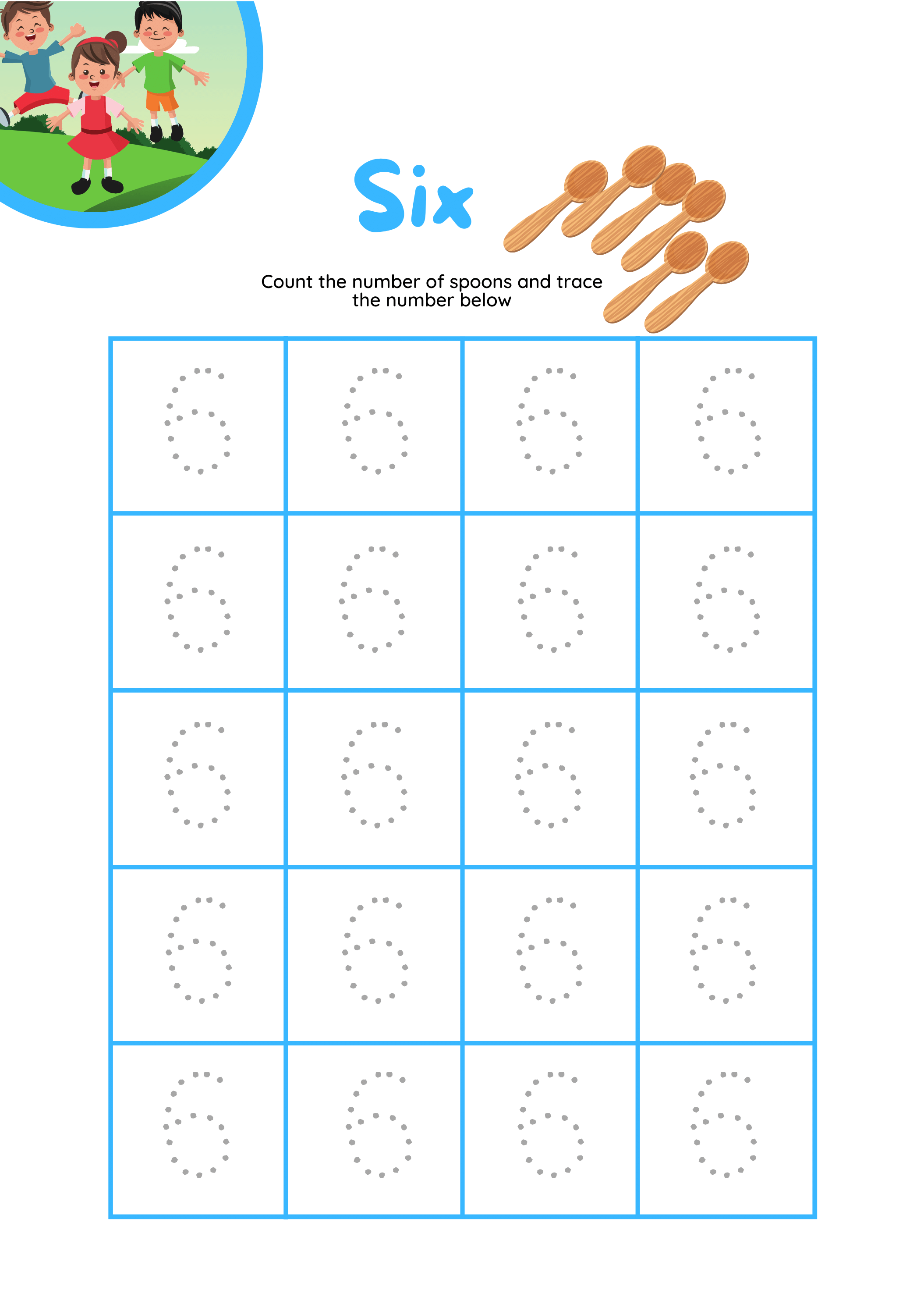Number 6 tracing worksheet pdf