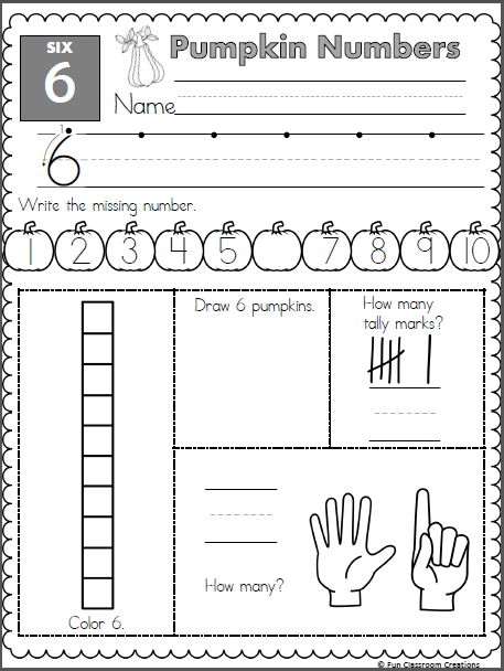Number 6 Worksheet for Harvest Time | Made By Teachers