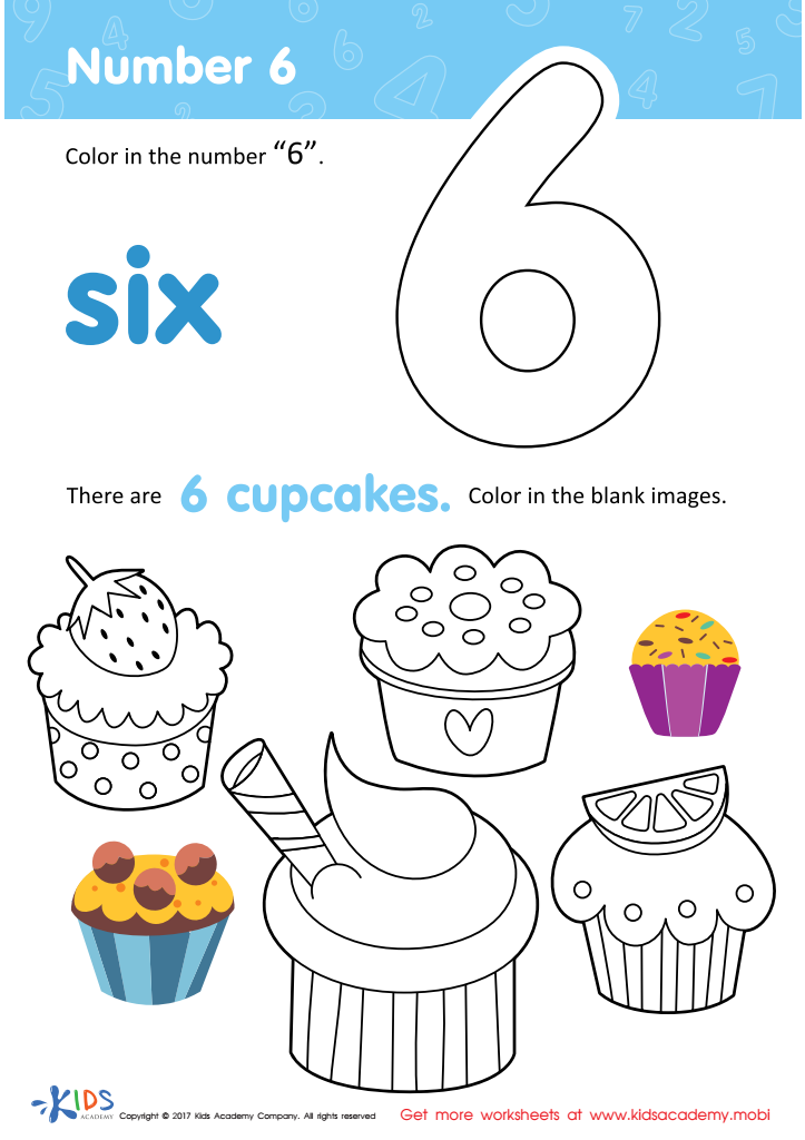 number 6 worksheet for preschoolers