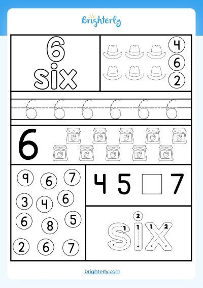 Free Printable Number 6 (Six) Worksheets for Kids [PDFs ...