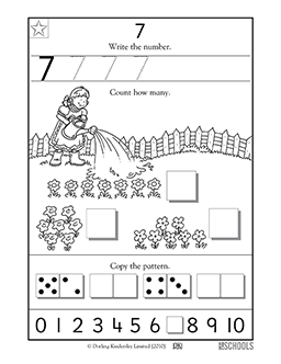 number 7 preschool worksheet