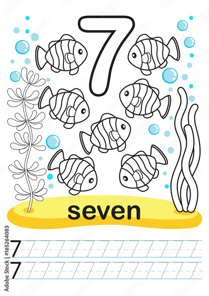 number 7 preschool worksheet