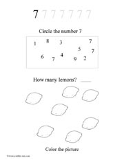 number 7 worksheet for toddlers