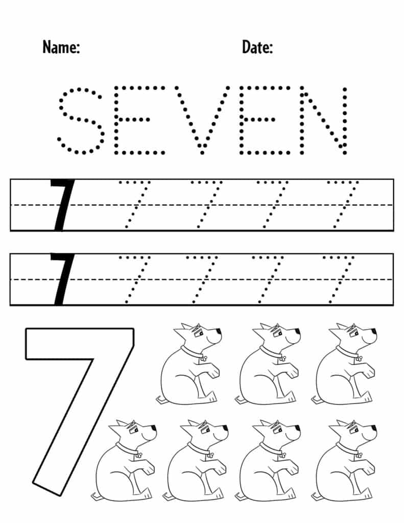 Free Printable Number 7 (Seven) Worksheets for Kids [PDFs] Brighterly