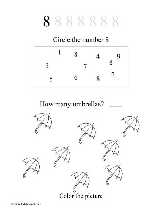 Free Number 8 Worksheet